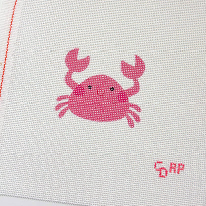 Happy Crab Artist Printed Needlepoint Canvas