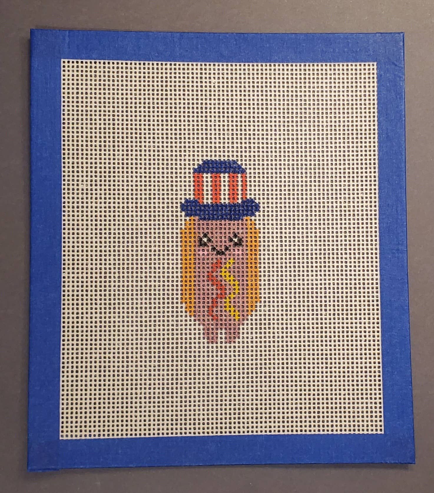 Needlepoint canvas hot dog Americana 4th of July series