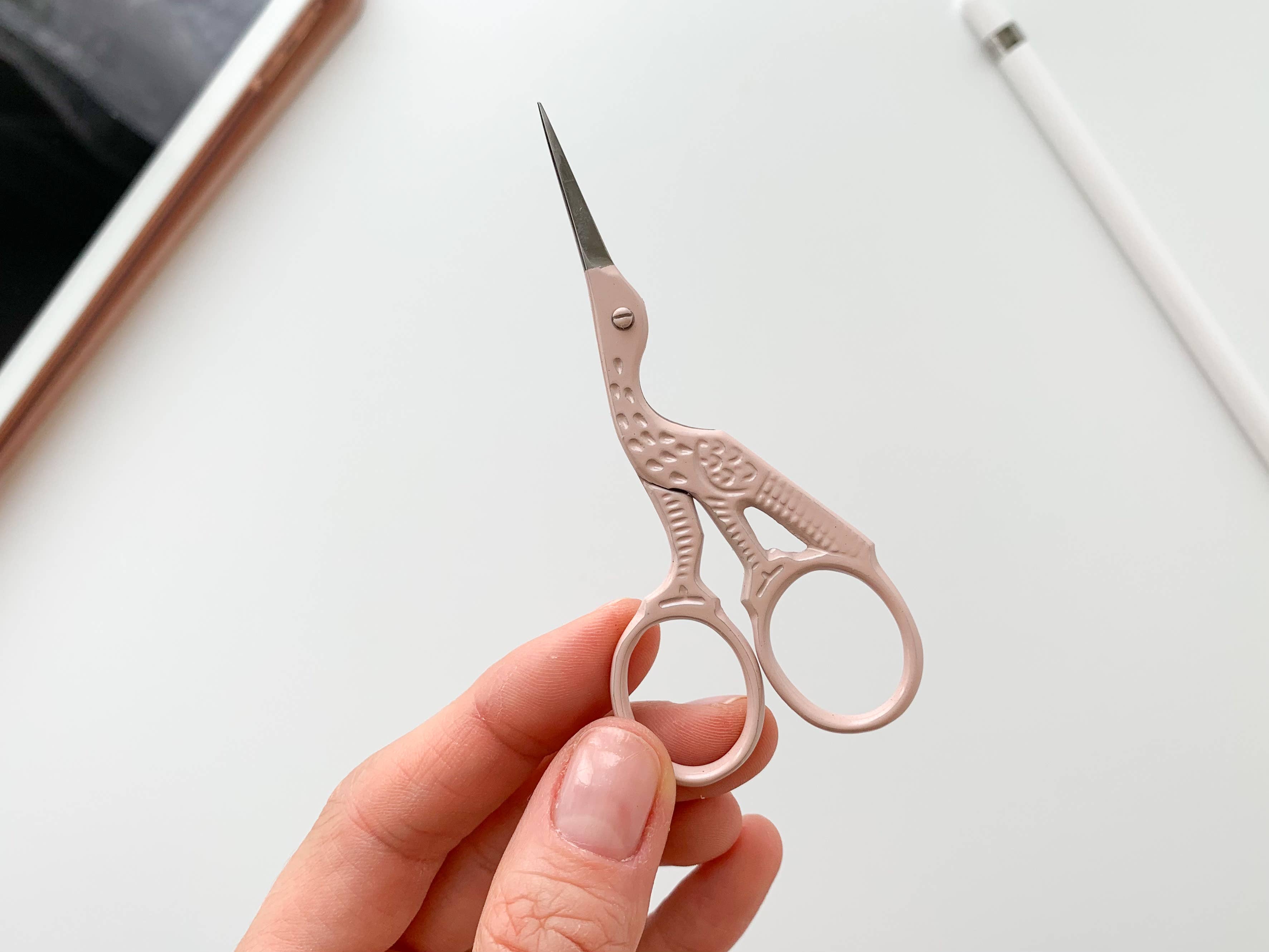 Bird scissors, small sewing scissors, stork scissors: Burnt orange