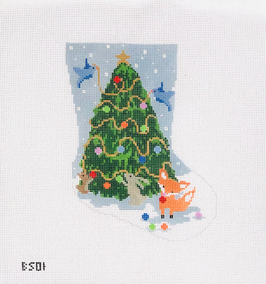 Woodland Creatures Bauble Stocking Canvas