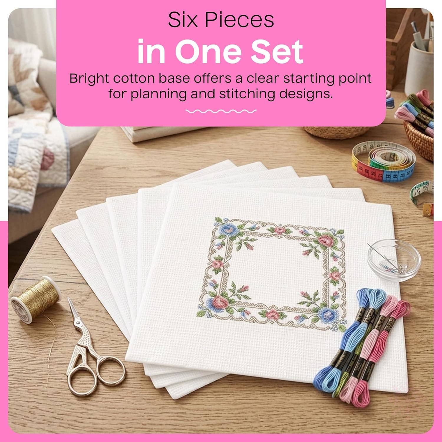 Blank Needlepoint Canvas Sheets Set of 6 13 Mesh Mono Canvas: 10" x 14" | Set of 6