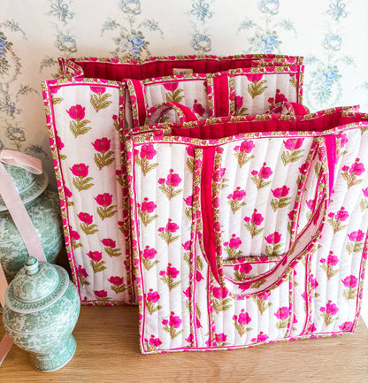 Magnolia Luxe | Large Quilted Tote Bag