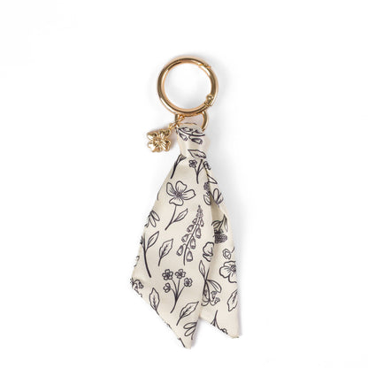 Floral Satin Keychain: Porcelain Floral