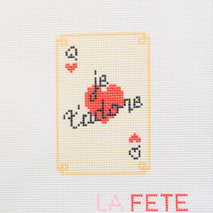 Le T'adore Card Hand Painted Needlepoint Canvas