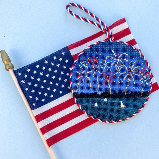 4th of July Fireworks Needlepoint Canvas & Stitch Guide