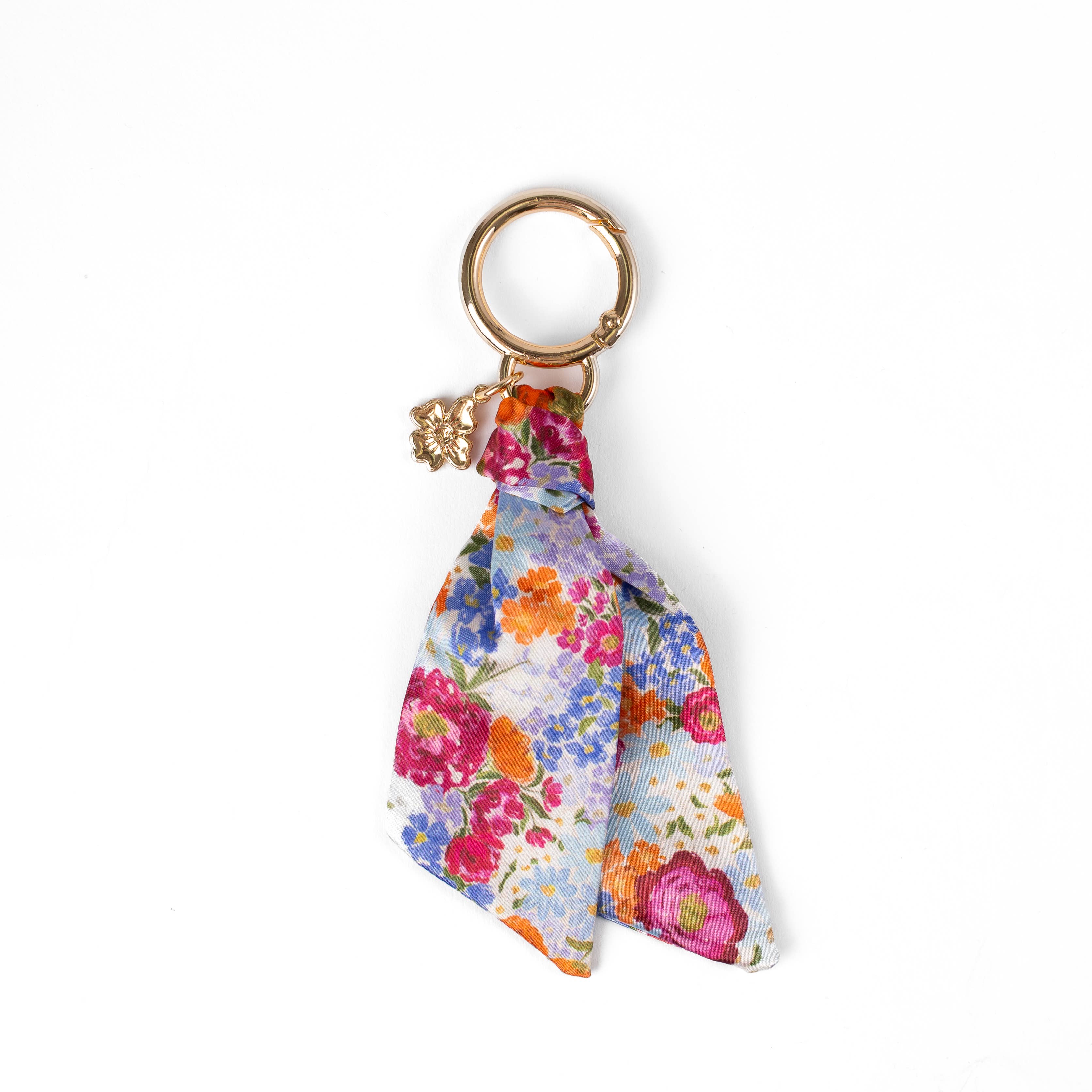 Floral Satin Keychain: Porcelain Floral