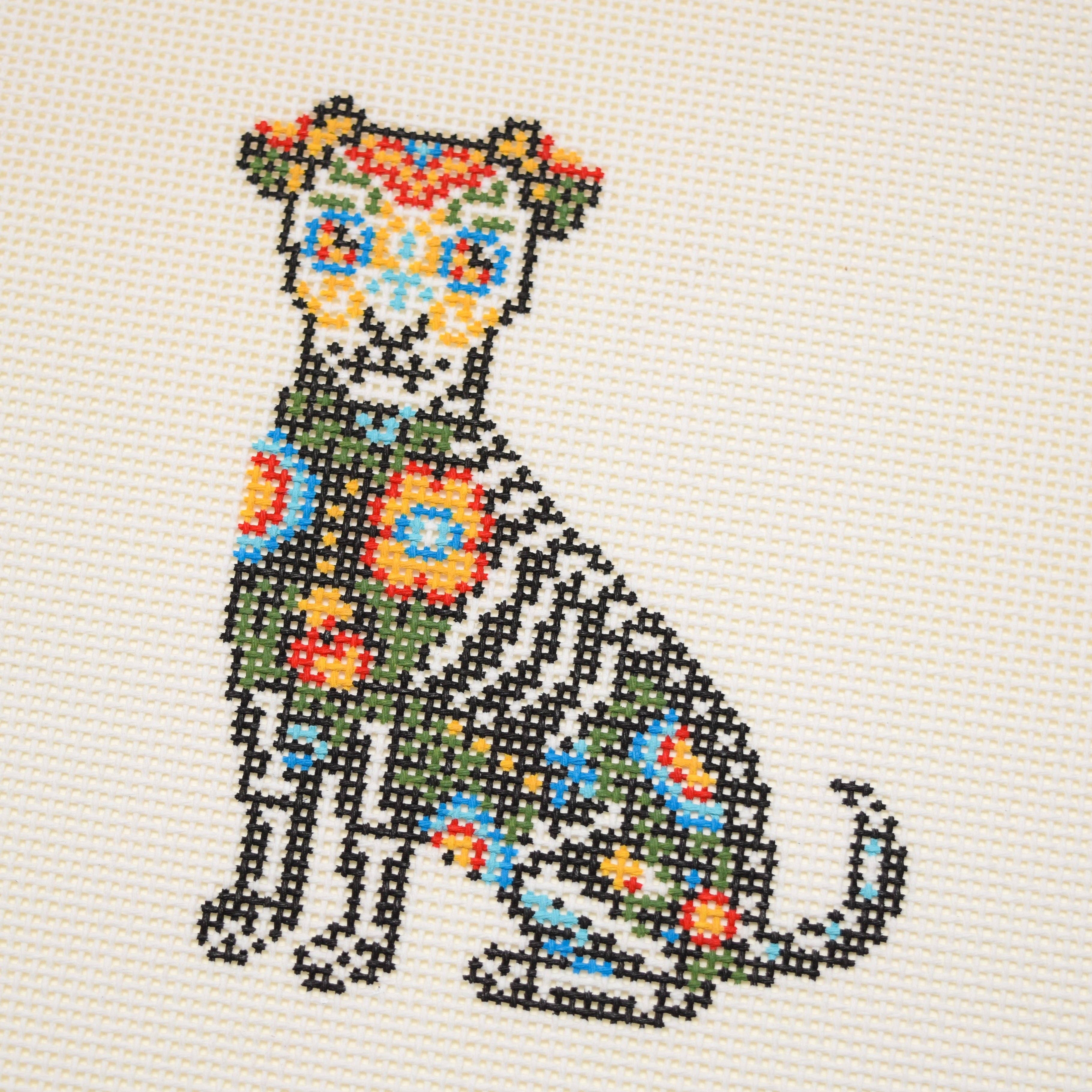 'Día de los Muertos' Dog Hand Painted Needlepoint Canvas