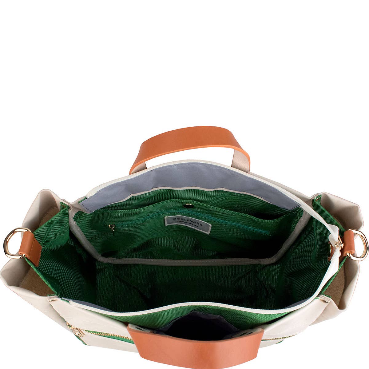 "Codie" Grass Canvas Tote with Leather Accents