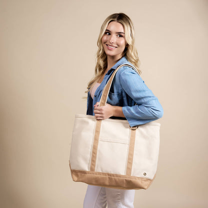 The Signature Canvas Tote Bag–Beige