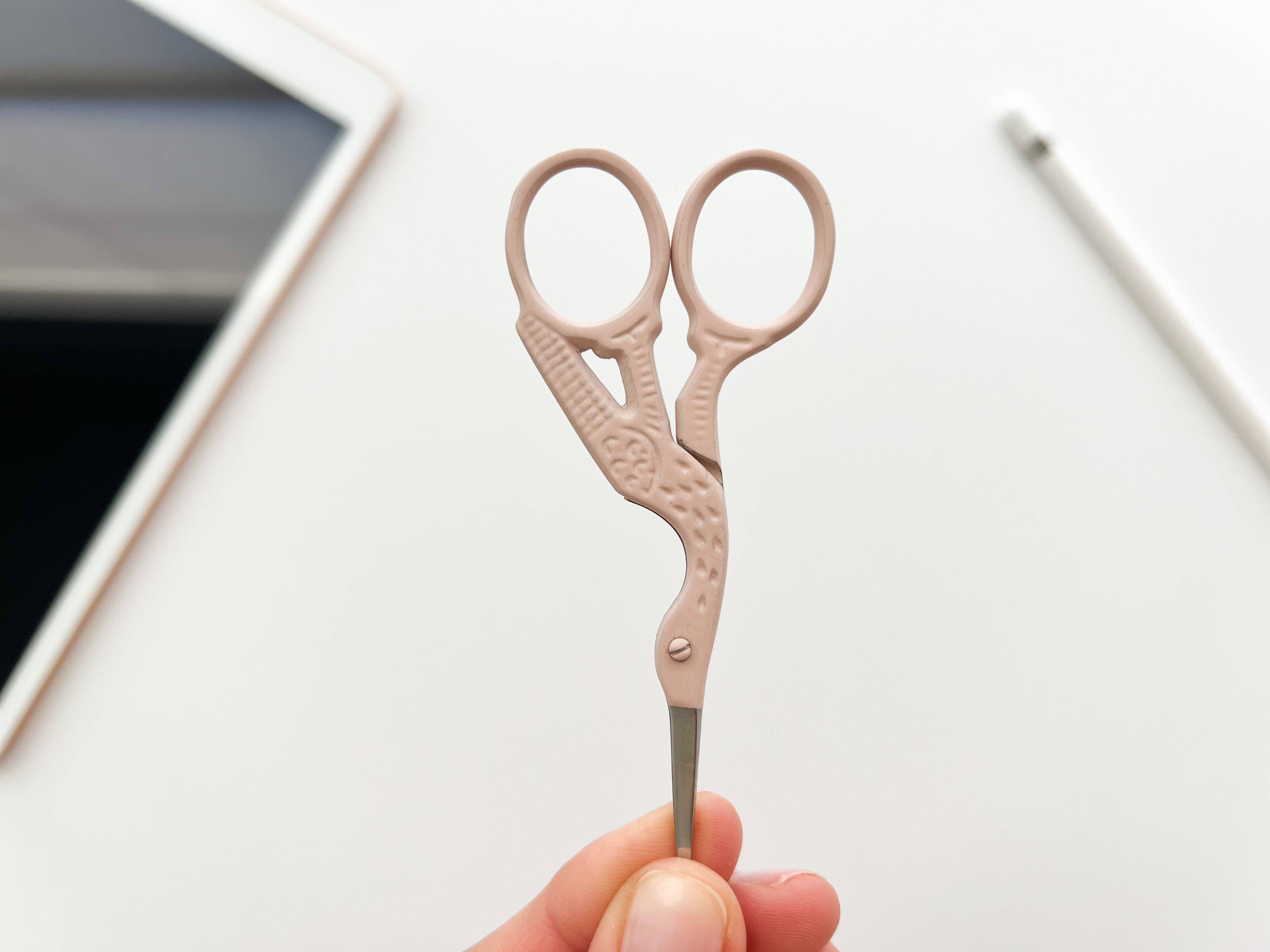 Bird scissors, small sewing scissors, stork scissors: Burnt orange