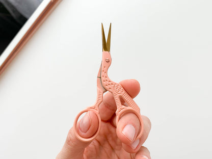Bird scissors, small sewing scissors, stork scissors: Burnt orange