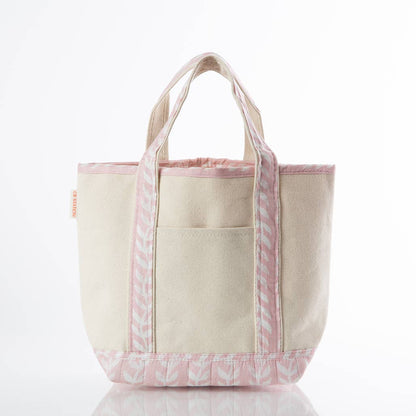Block Print Handy Open Tote: Powder Pink