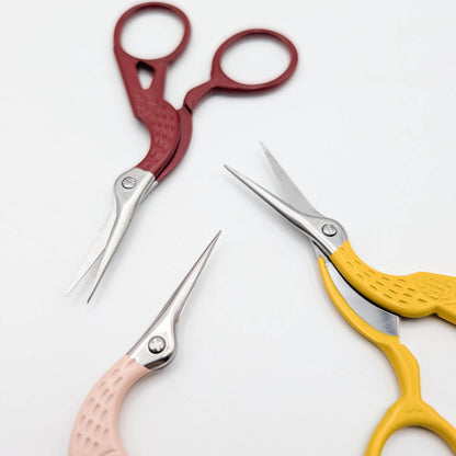 Colorful Stork Embroidery Scissors: Blush pink