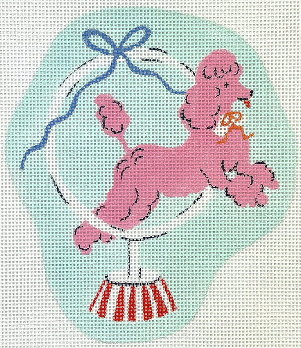 Krissy Mast Poodle Jumping thru the hoop Canvas