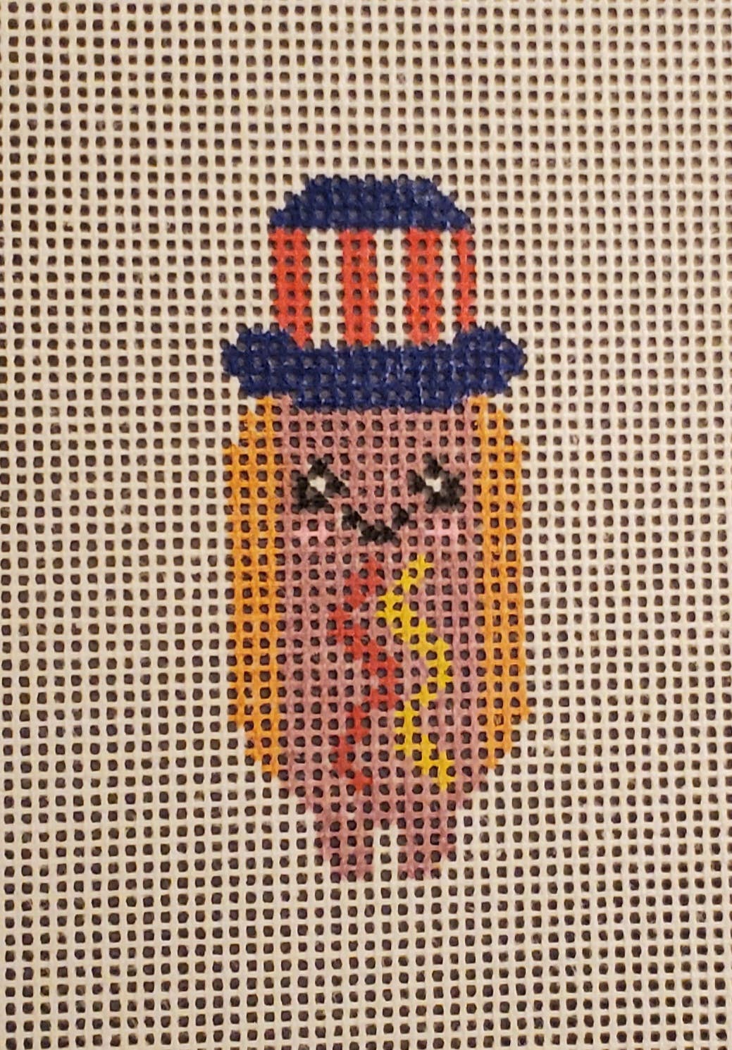 Needlepoint canvas hot dog Americana 4th of July series