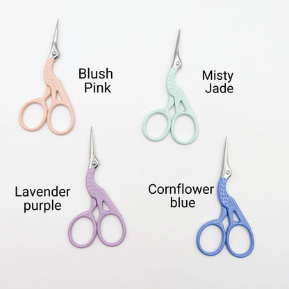 Colorful Stork Embroidery Scissors: Lavender purple