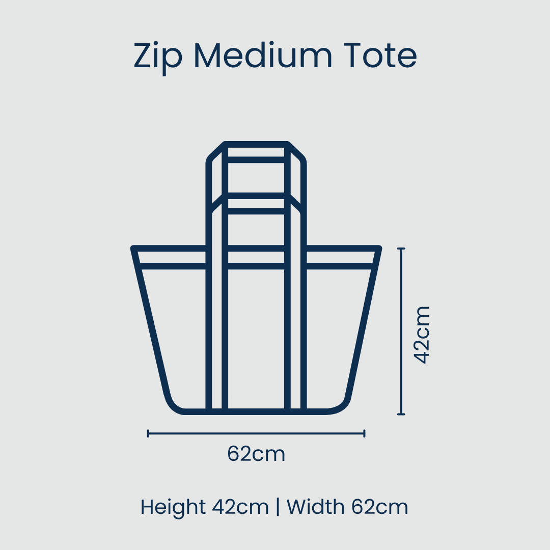 Zip Medium Tote – Navy Horseshoe