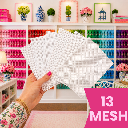 Blank Needlepoint Canvas Sheets Set of 6 13 Mesh Mono Canvas: 10" x 14" | Set of 6