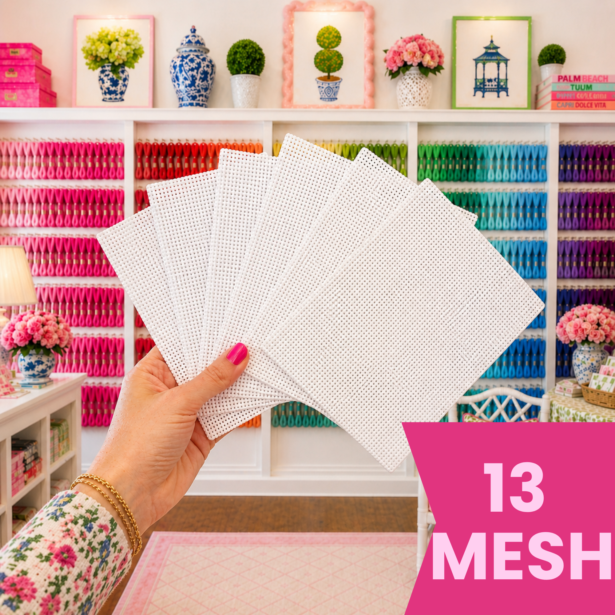 Blank Needlepoint Canvas Sheets Set of 6 13 Mesh Mono Canvas: 8" x 10" | Set of 6