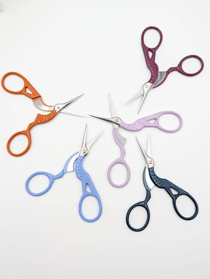 Colorful Stork Embroidery Scissors: Blush pink