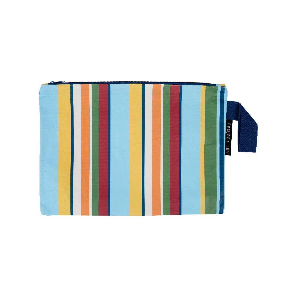 Retro Stripe Zip Pouch