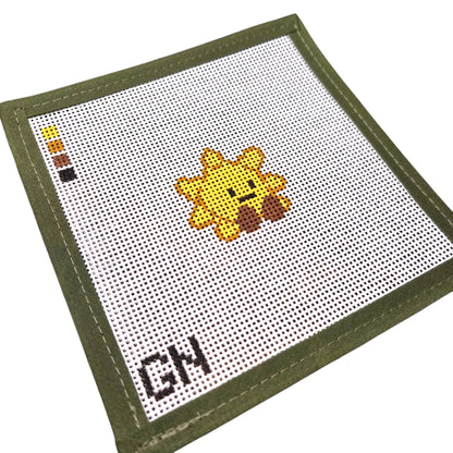Mini Happy Sun Needlepoint Canvas