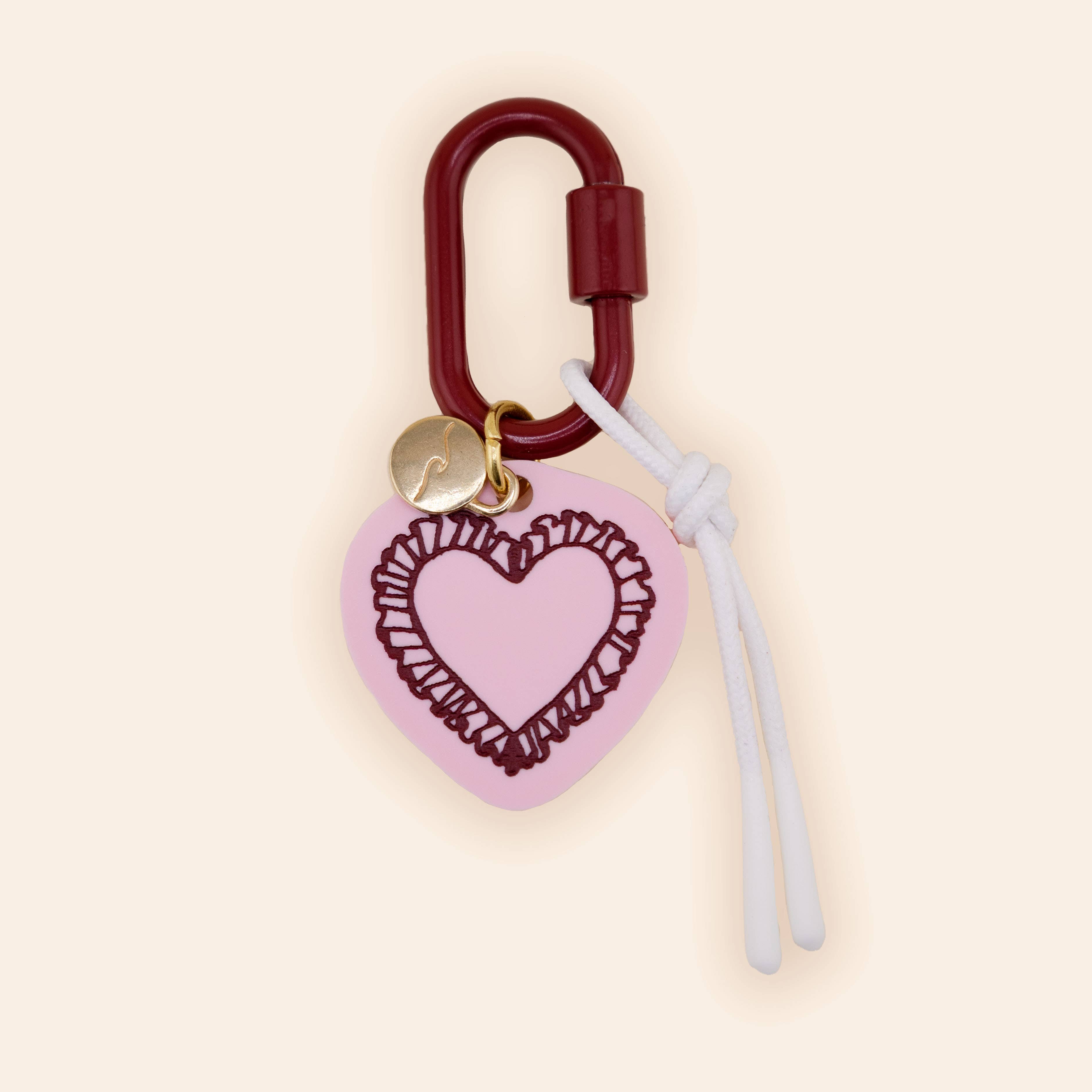 Ruffled Heart Bag Charm
