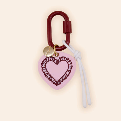 Ruffled Heart Bag Charm