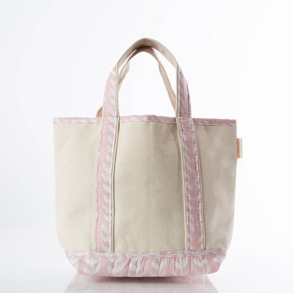 Block Print Handy Open Tote: Powder Pink