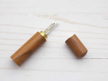 Wooden Darning Needle Storage Cases Tapestry Knitting: Dark Brown