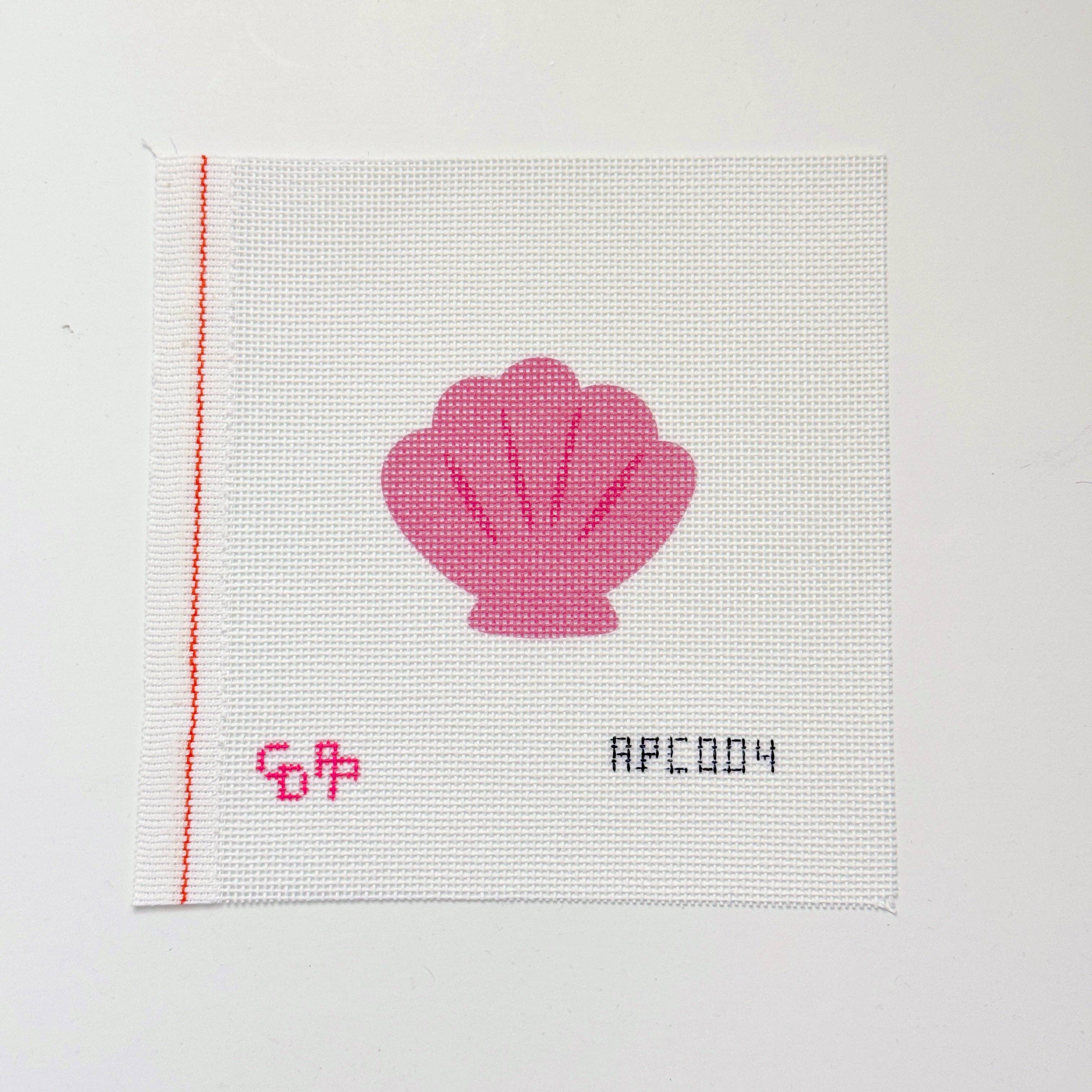 Pink Seashell Artist Printed Needlepoint Canvas