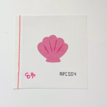 Pink Seashell Artist Printed Needlepoint Canvas