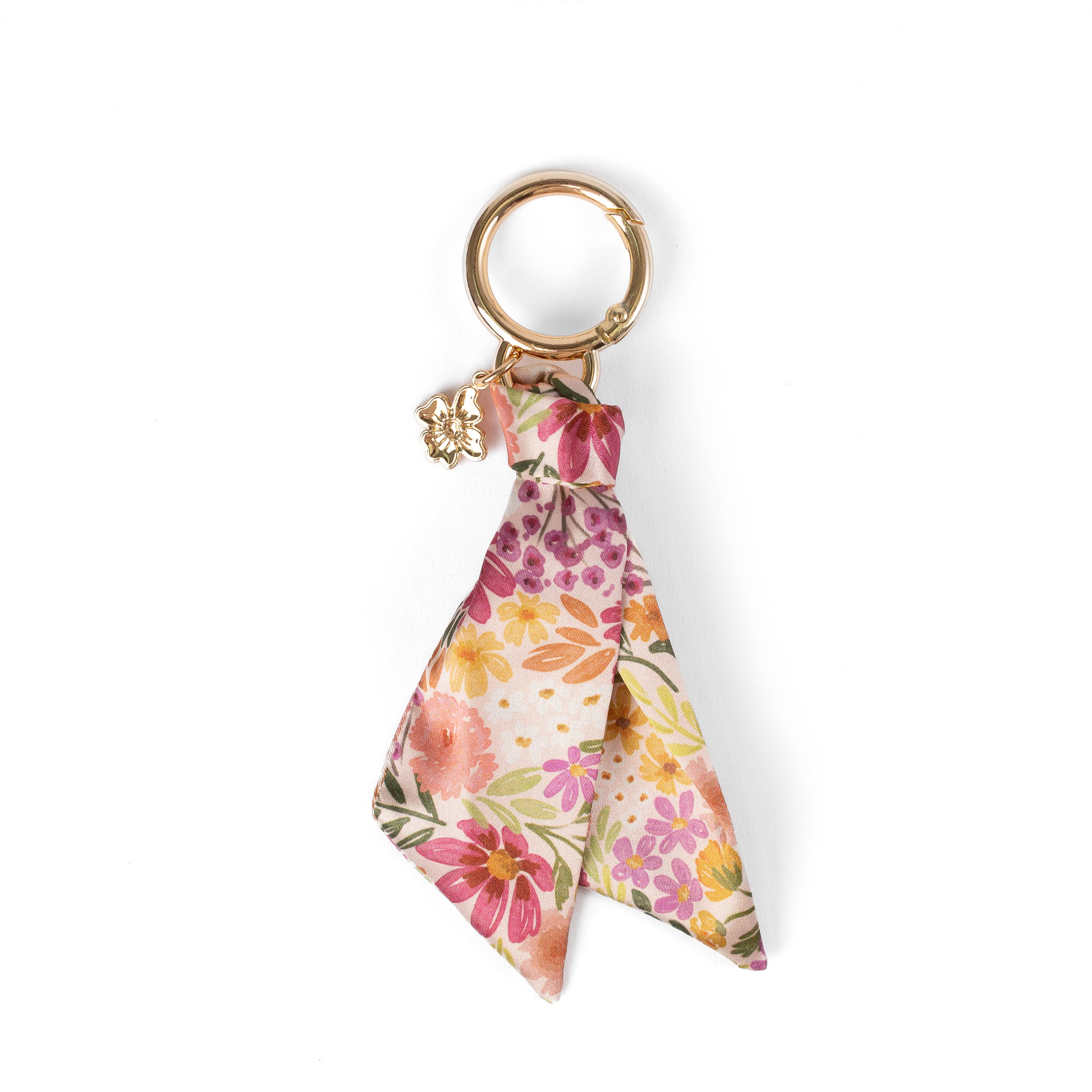 Floral Satin Keychain: Strawberry Patch