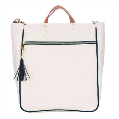 "Parker" Sailor Canvas Tote with Leather Accents