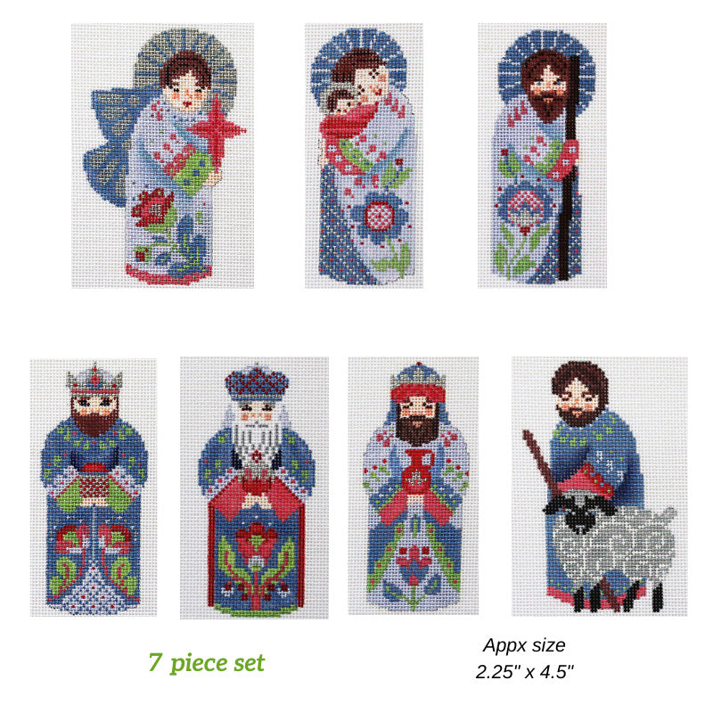 Abigail Cecile The Nativity Series in Lavender: 7 Piece set Canvases