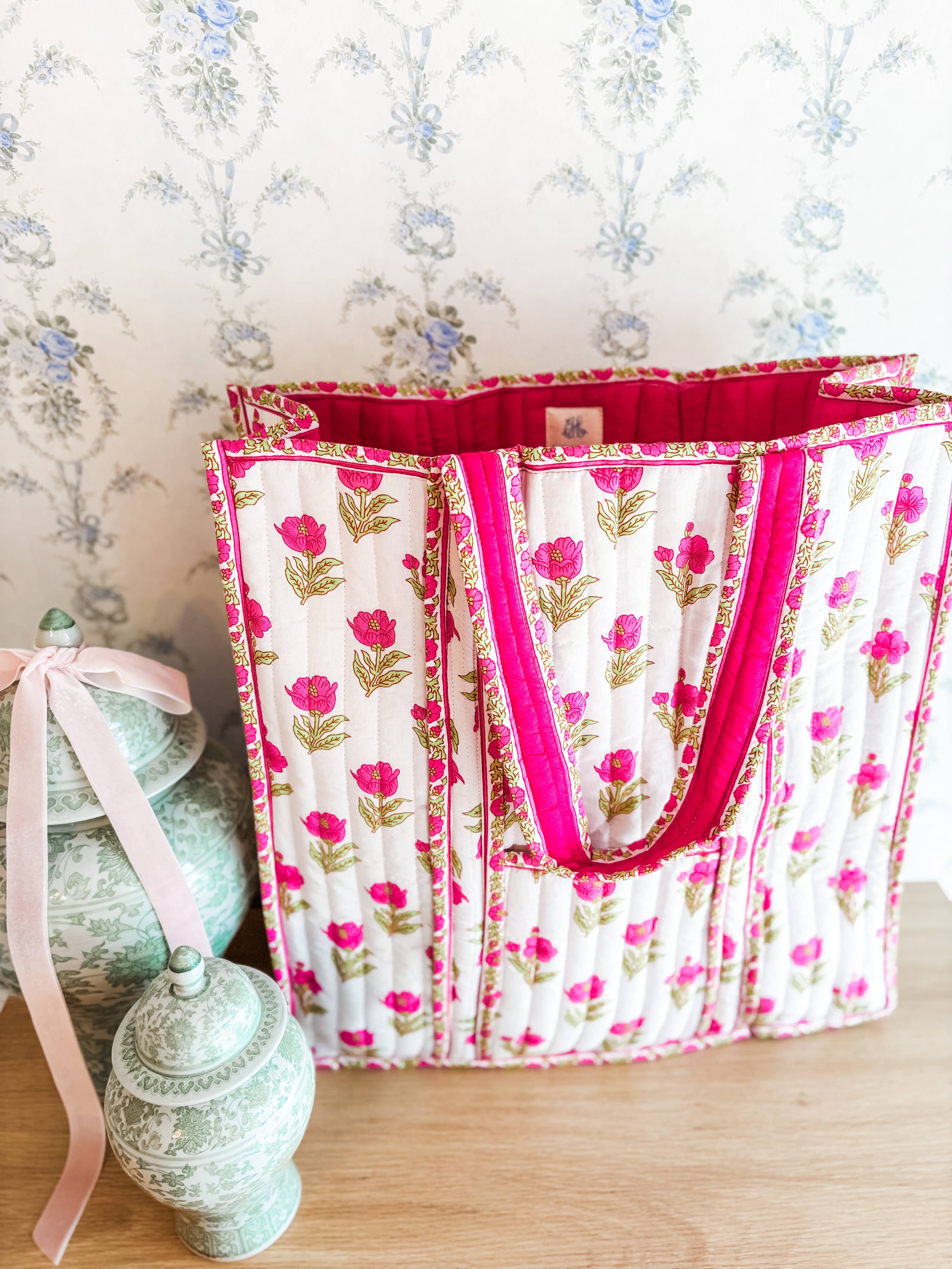 Magnolia Luxe | Large Quilted Tote Bag