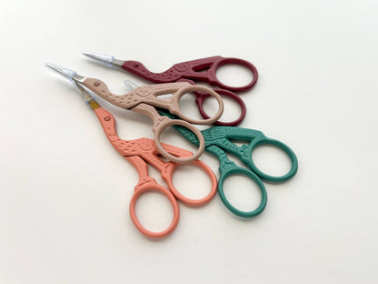 Bird scissors, small sewing scissors, stork scissors: Burnt orange
