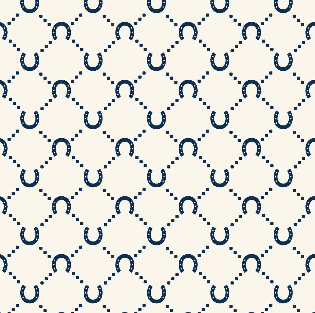 Large Zip Pouch – Navy Horseshoe