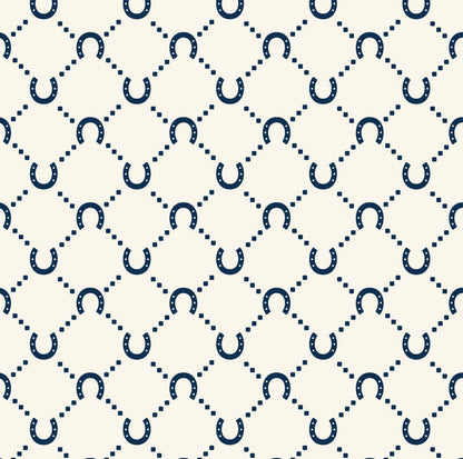 Large Zip Pouch – Navy Horseshoe