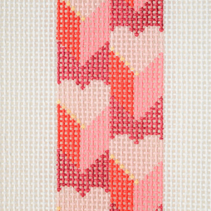 Expanding Hearts Key Fob Hand Painted Needlepoint Canvas