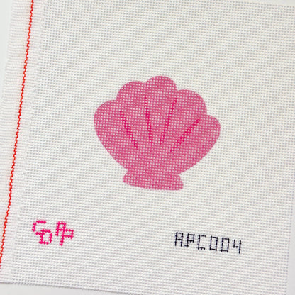 Pink Seashell Artist Printed Needlepoint Canvas
