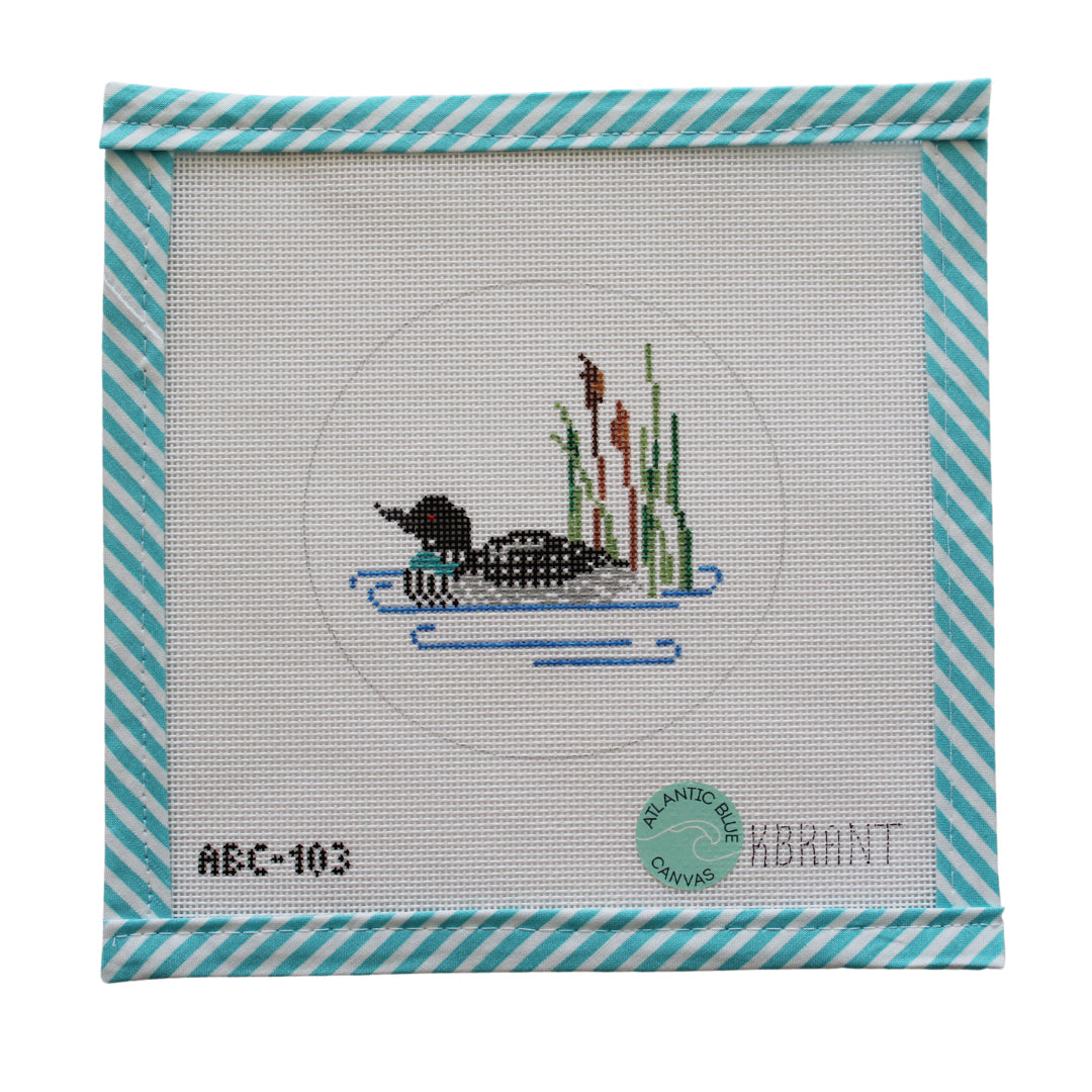 Mallard Duck Loon Round Canvas