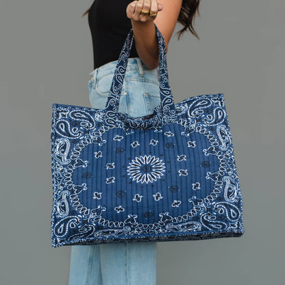 Dk. Blue Bandana Tote