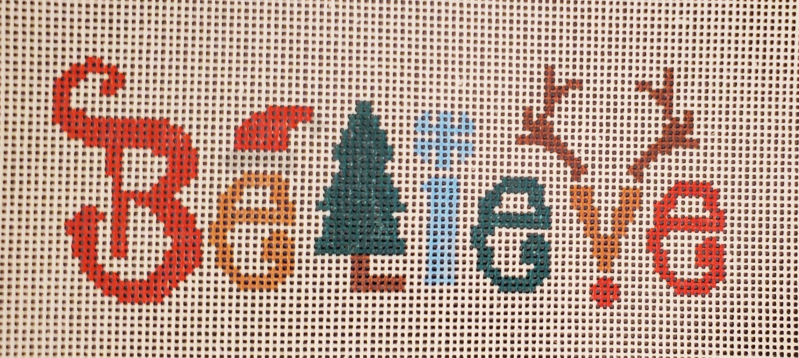 Christmas Believe needlepoint hand painted canvas