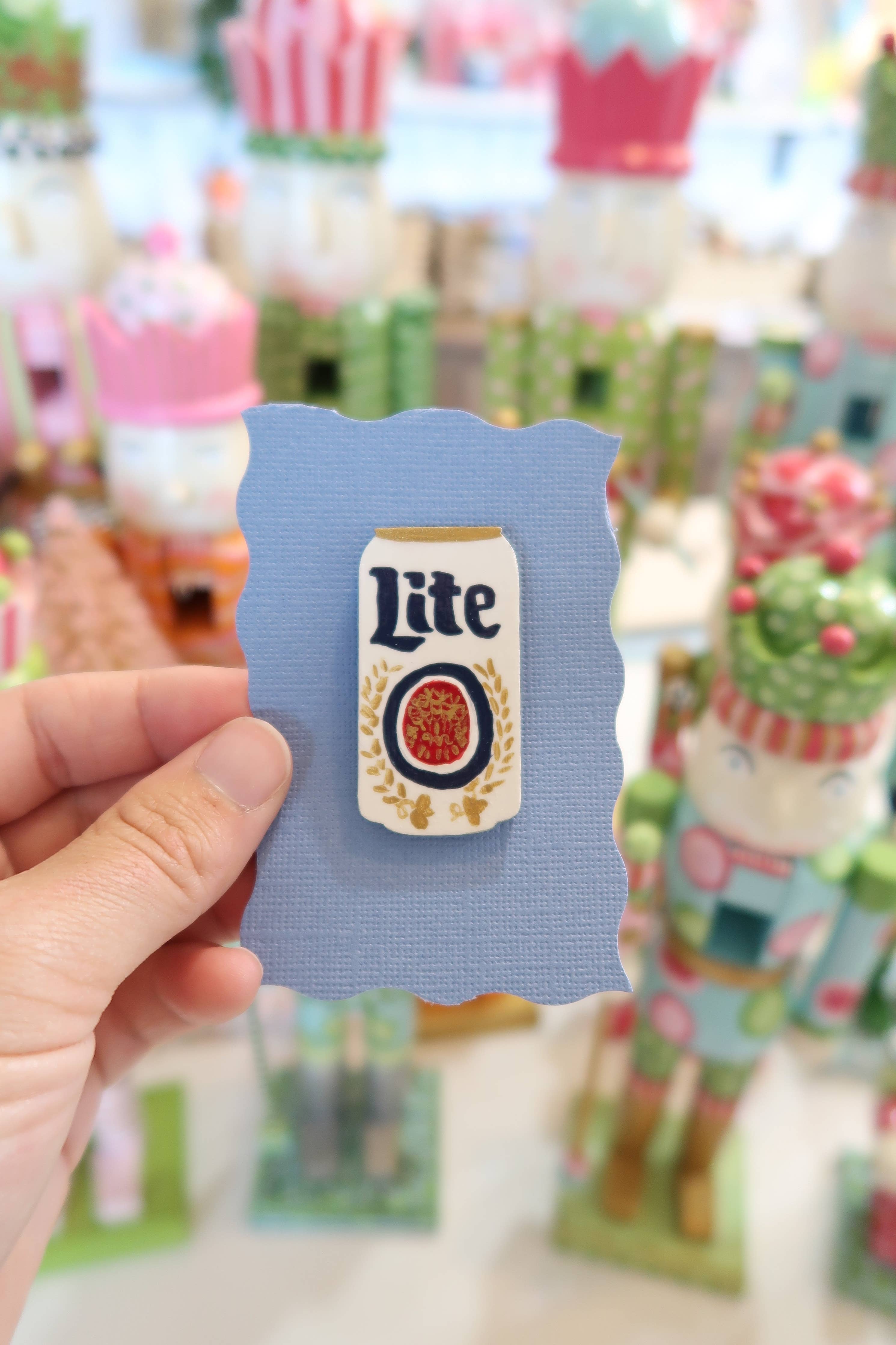 Handbpainted sodie can needle minders: Diet cola