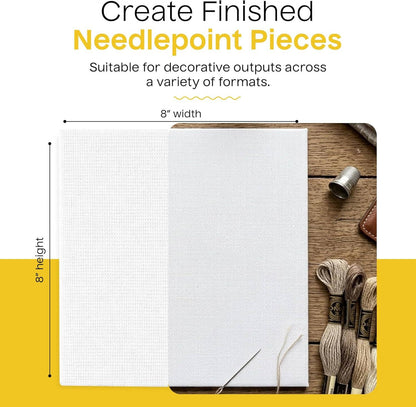 Blank Needlepoint Canvas Sheets Set of 6 13 Mesh Mono Canvas: 8" x 8" | Set of 6