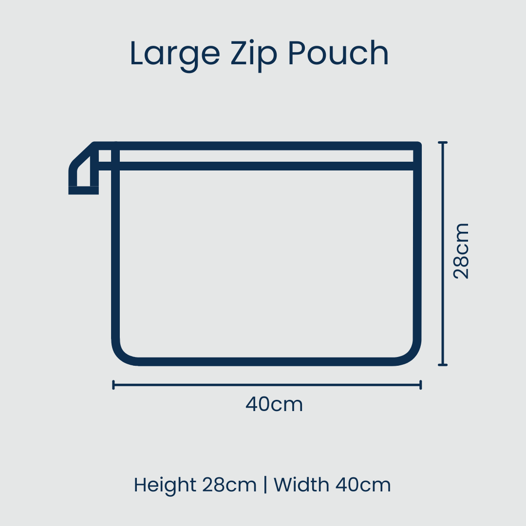 Large Zip Pouch – Navy Horseshoe