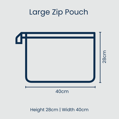 Large Zip Pouch – Navy Horseshoe