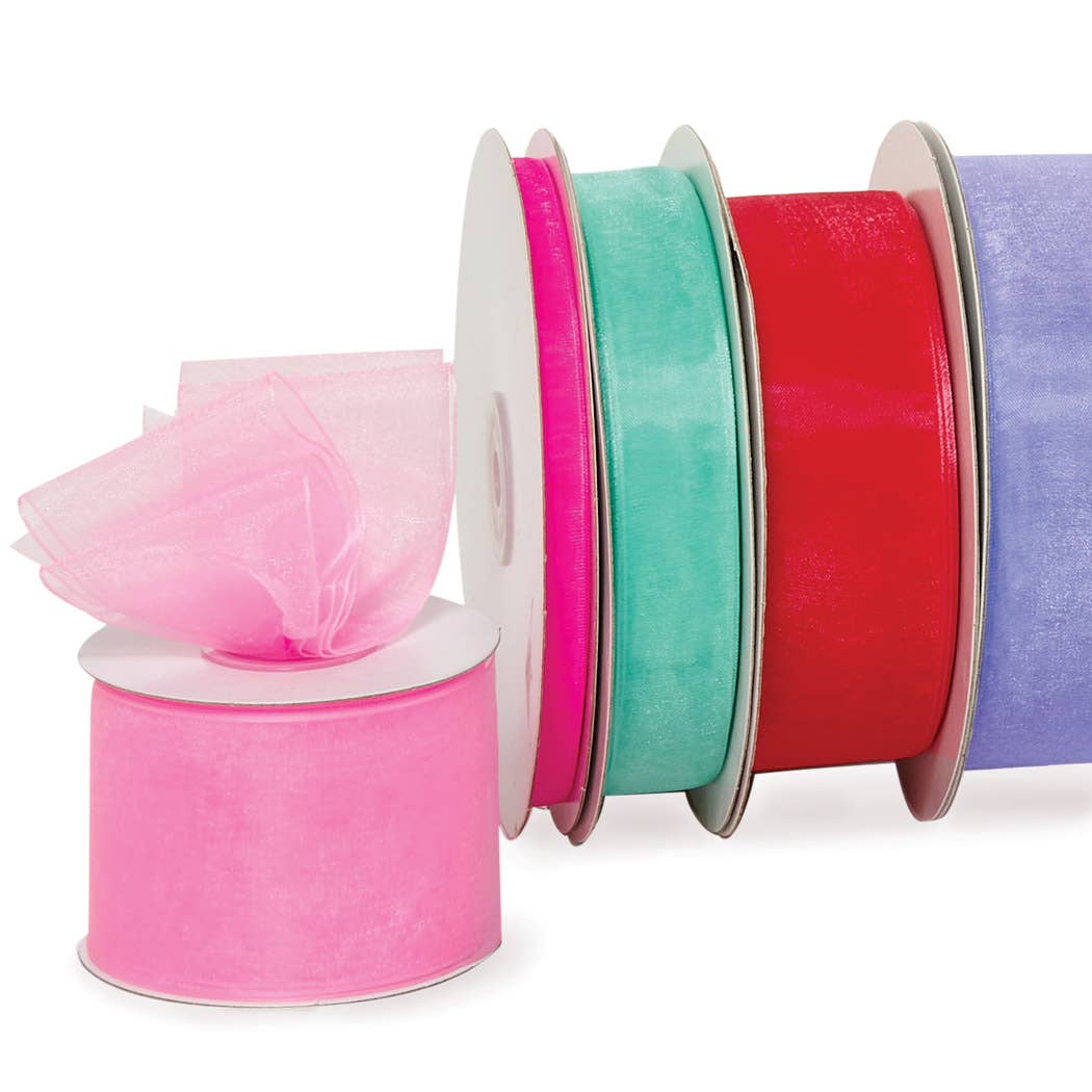 Sheer Organza Gift Packaging Ribbon: Light Blue / 1 Pack / 7/8"x100 yards