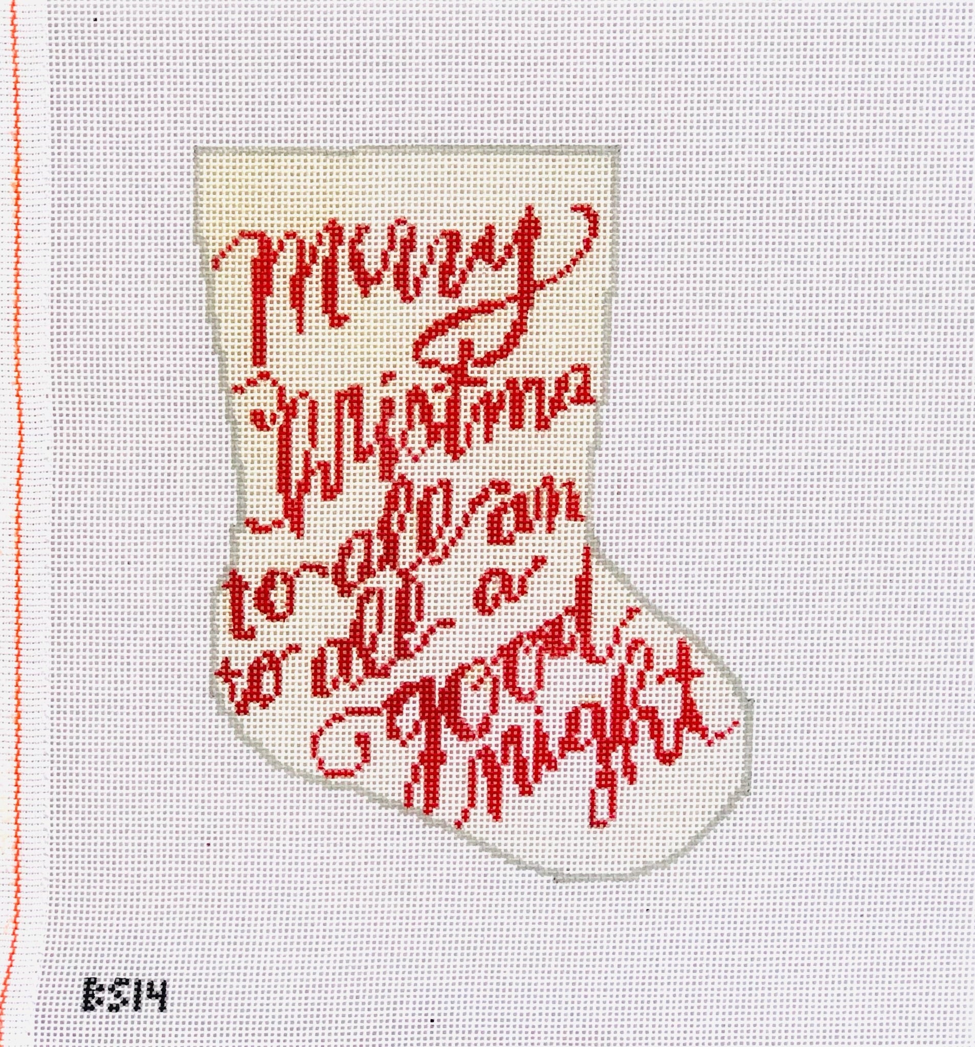 Merry Christmas Ornament Stocking Canvas